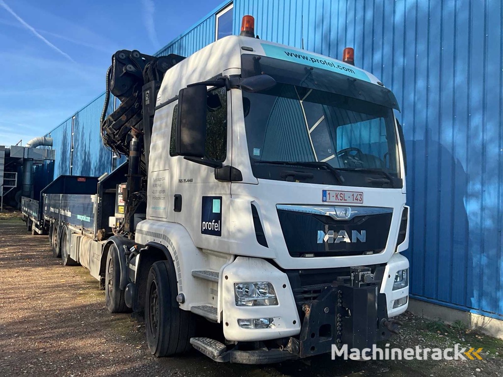 2015 MAN TGS Kranwagen mit Kran HIAB und Auflieger PACTON
