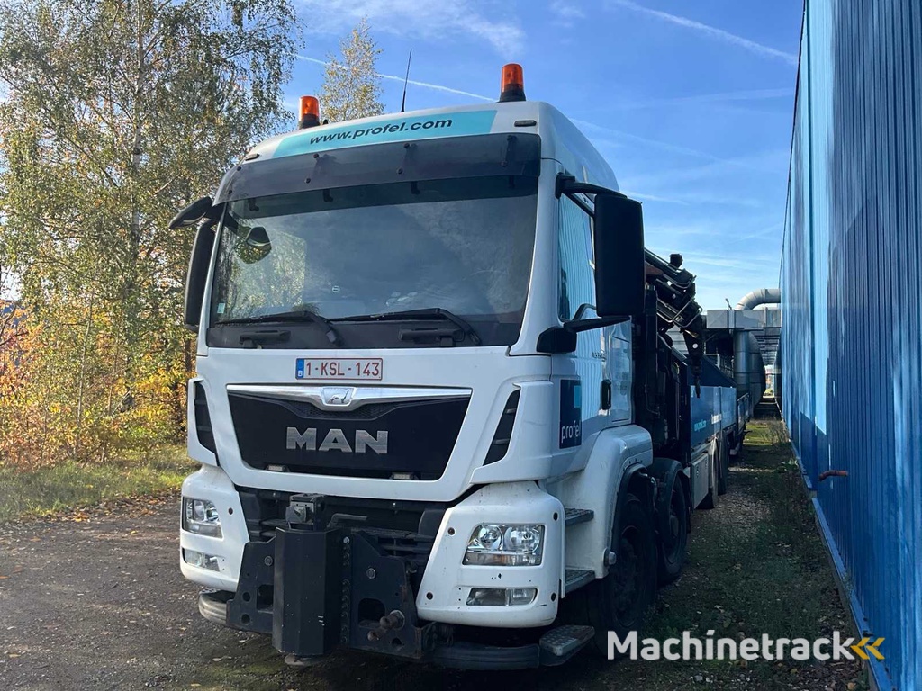 2015 MAN TGS Kranwagen mit Kran HIAB und Auflieger PACTON