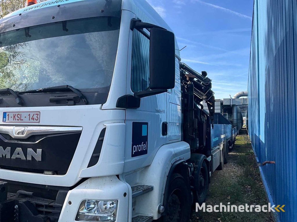2015 MAN TGS Kranwagen mit Kran HIAB und Auflieger PACTON