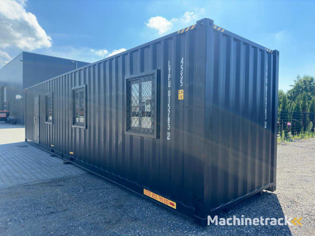 2025 Rhino-Cross-Container 1 Tür & 3 Fenster Schwarz 40ft HQ/12 m - Container Home / Container Office Unit