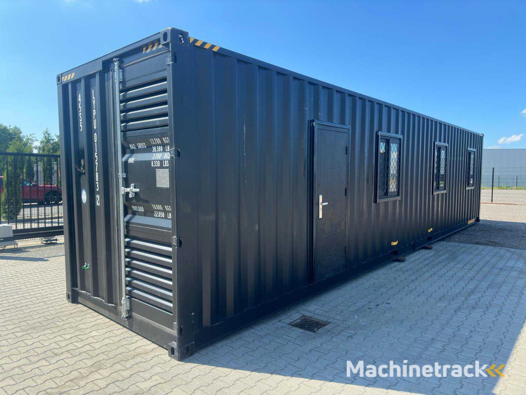 2025 Rhino-Cross-Container 1 Tür & 3 Fenster Schwarz 40ft HQ/12 m - Container Home / Container Office Unit