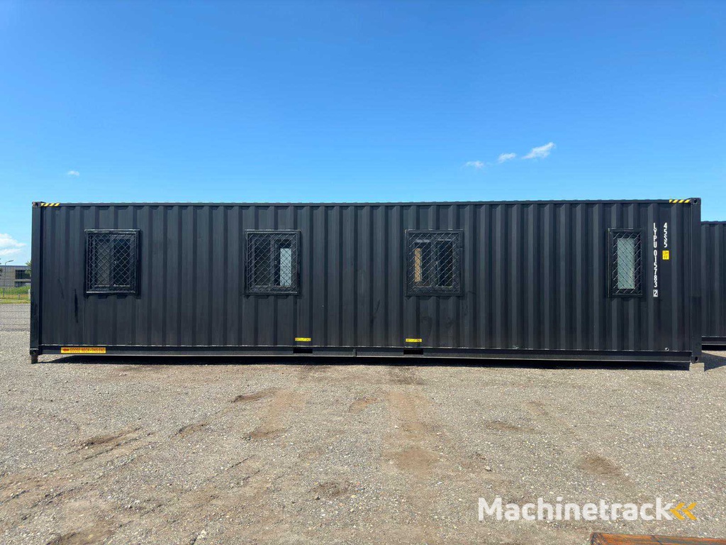2025 Rhino-Cross-Container 1 Tür & 3 Fenster Schwarz 40ft HQ/12 m - Container Home / Container Office Unit