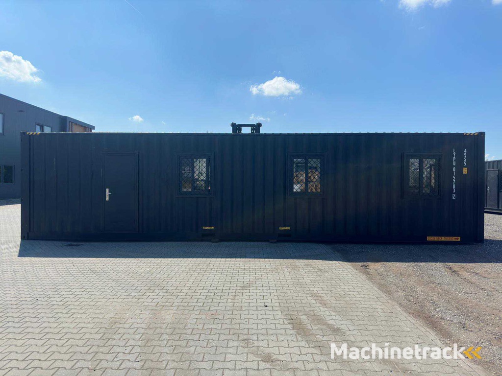2025 Rhino-Cross-Container 1 Tür & 3 Fenster Schwarz 40ft HQ/12 m - Container Home / Container Office Unit