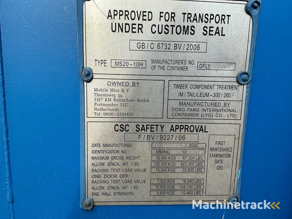 2011 MS20-10H Schiffscontainer