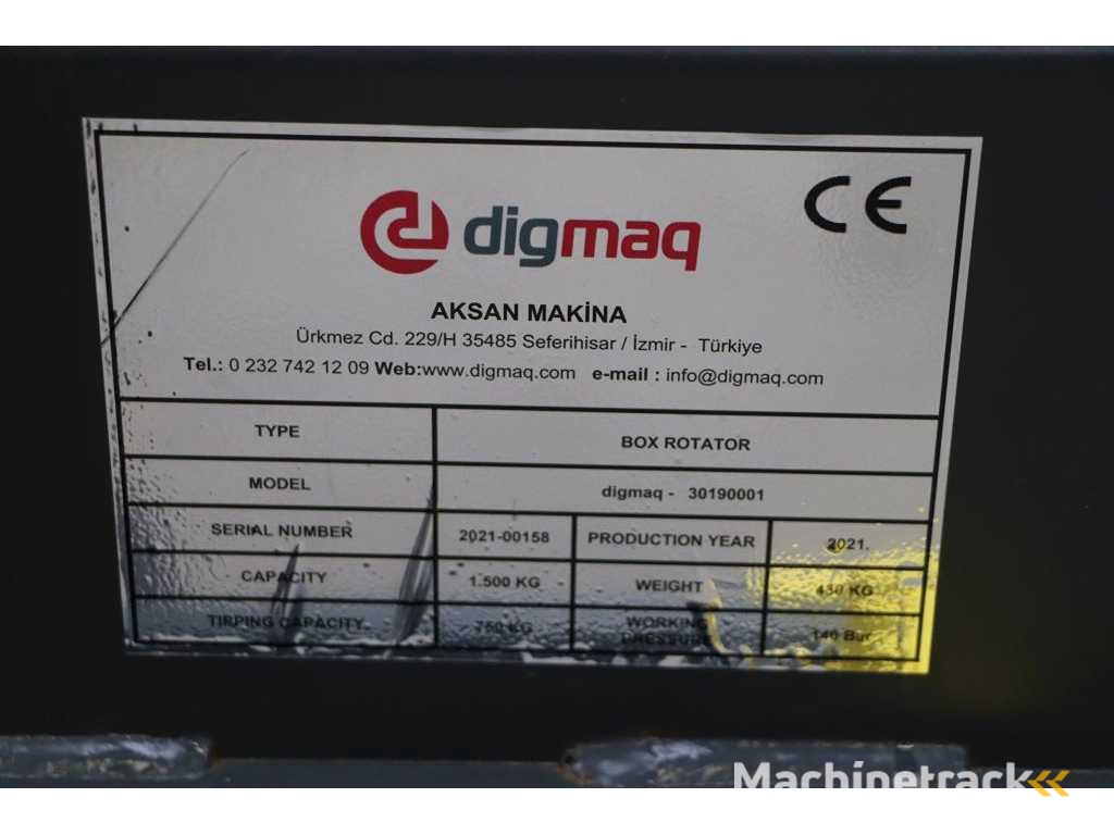 Digmaq - Kastenrotator - Tragfähigkeit 1500kg - 2021 Gabelstaplerzubehör