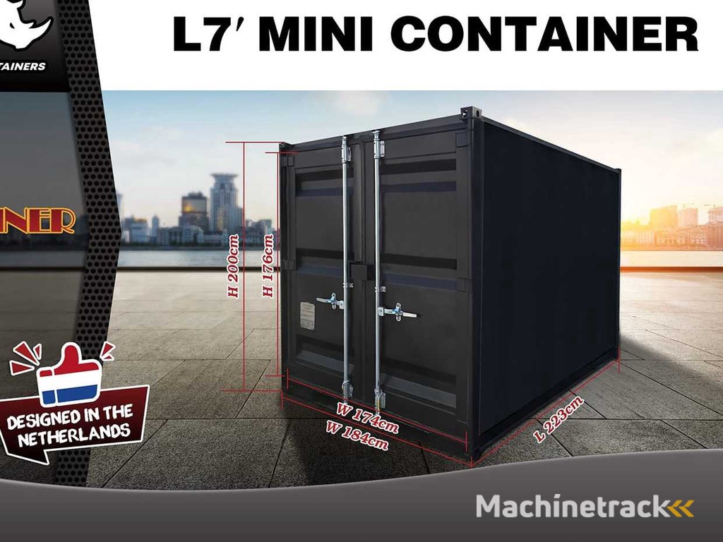 2025 Rhino-cross-containers 7ft Zwart Zeecontainer