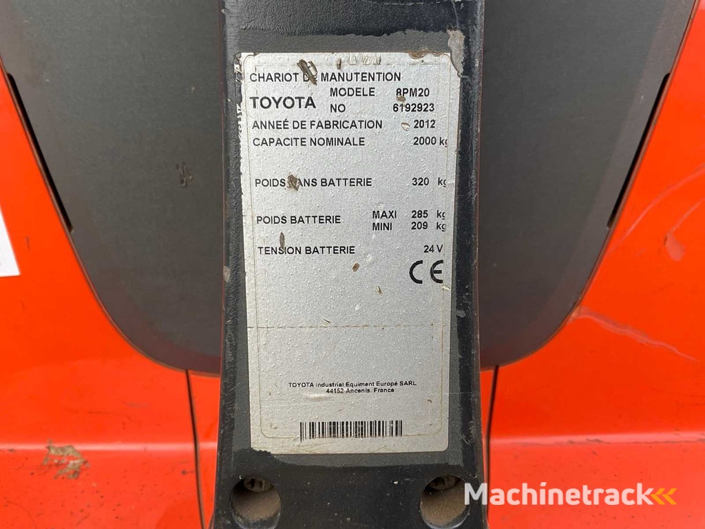 2012 Toyota 8PM20 Elektrische palletwagen