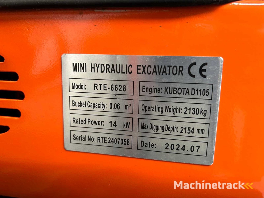 RTE - 2025 - CX20A - Kubota Euro 5 Minibagger mit Kabine