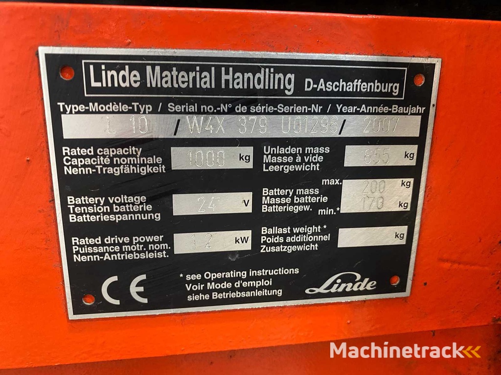 Linde - 2007 - L10 - Stapelaar