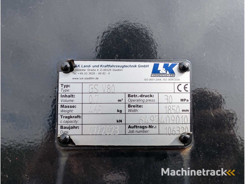 L&K LAND- UND KRAFTFAHRZEUGTECHNIK GMBH - GS V80 - 2023 - Schaufeln