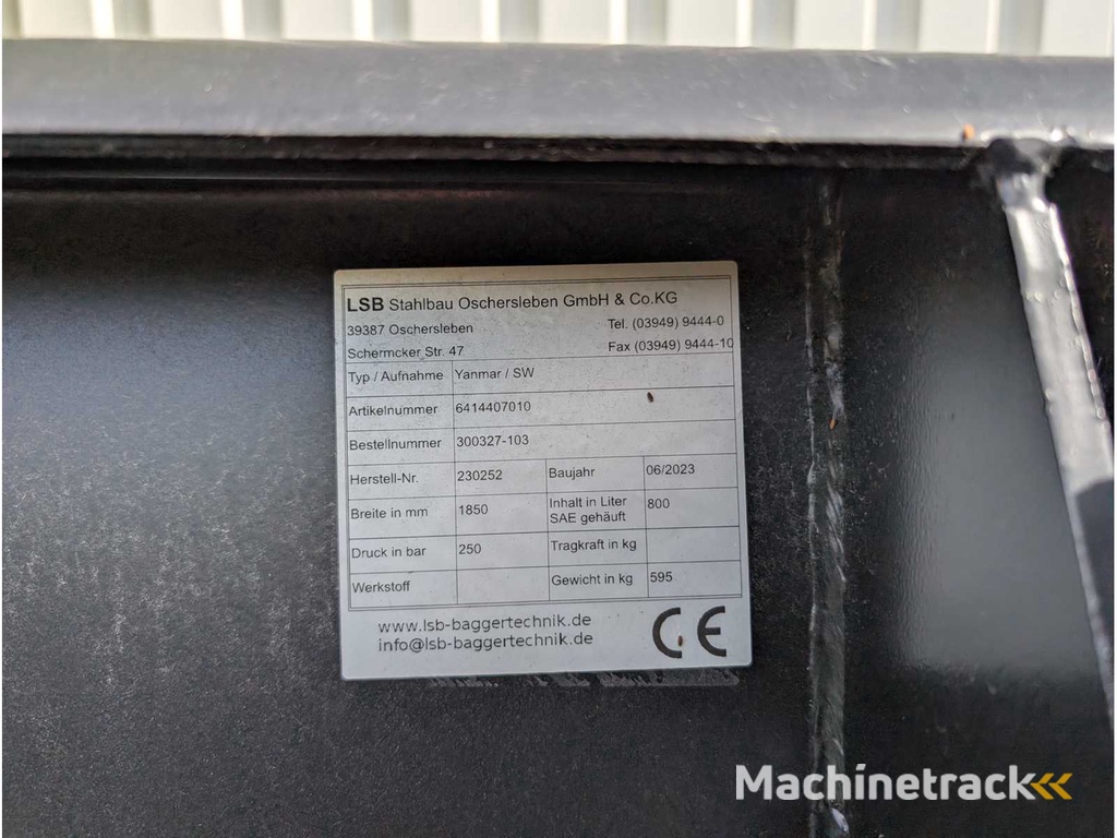 LSB - UNI BAK MET TANDEN - AS - 1850 MM - 0.8 CBM - 2023 - Emmers