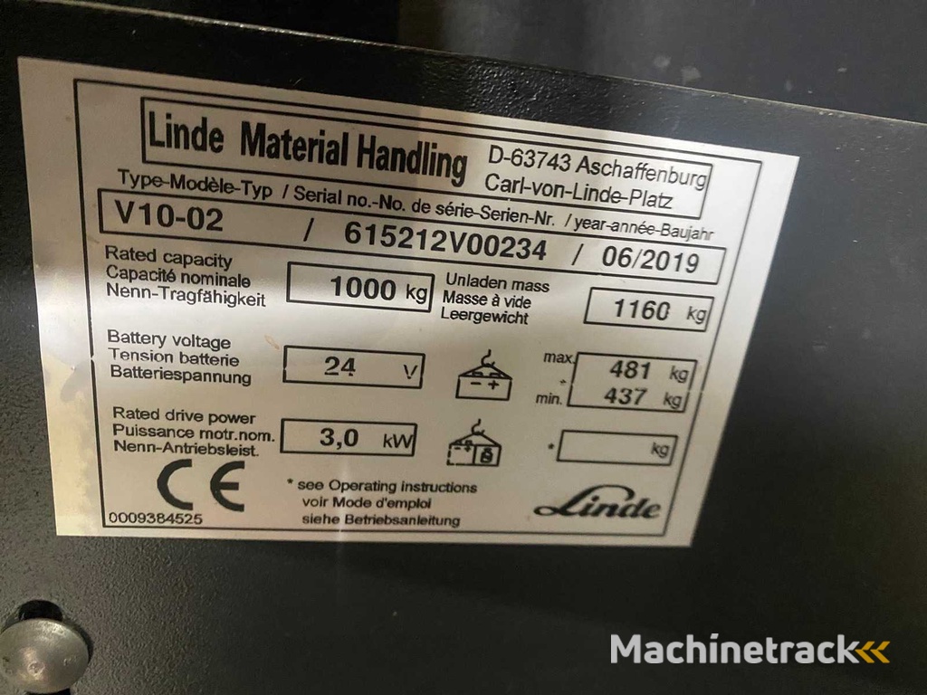 Linde - 2019 - V10-02 - Orderpicker