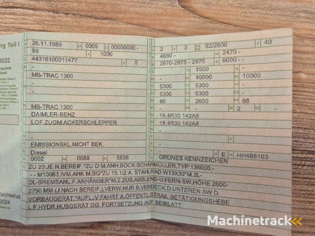 DAIMLER-BENZ MB-Trac 1300 Front Loader