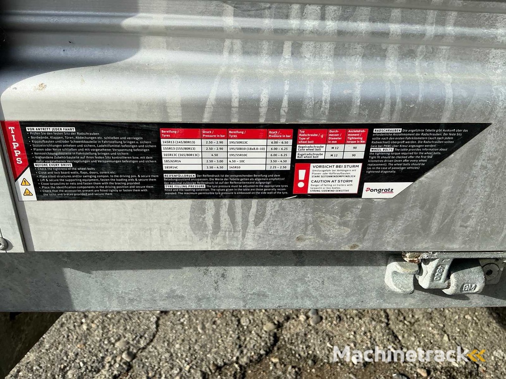 2021 Pongratz PHL T Cargo Transport Trailer