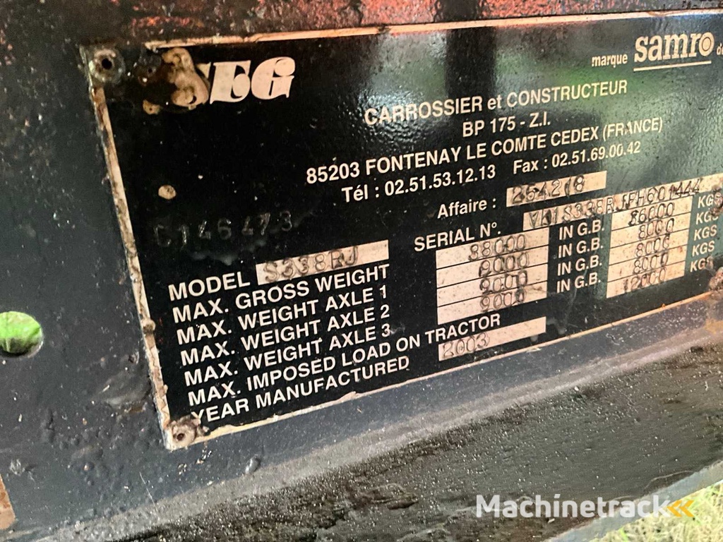 Samro - S338 RJ Curtainsider trailer - Semi-trailer