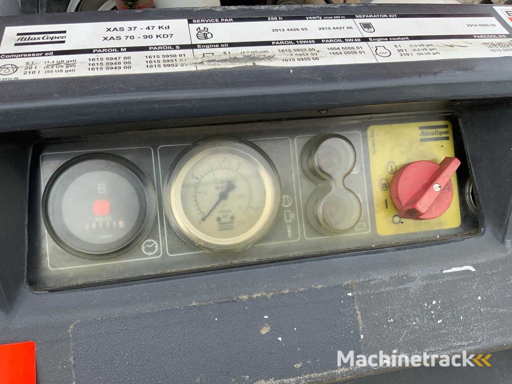 2016 Atlas Copco XAS47 KD ST3A Compressor aanhangwagen