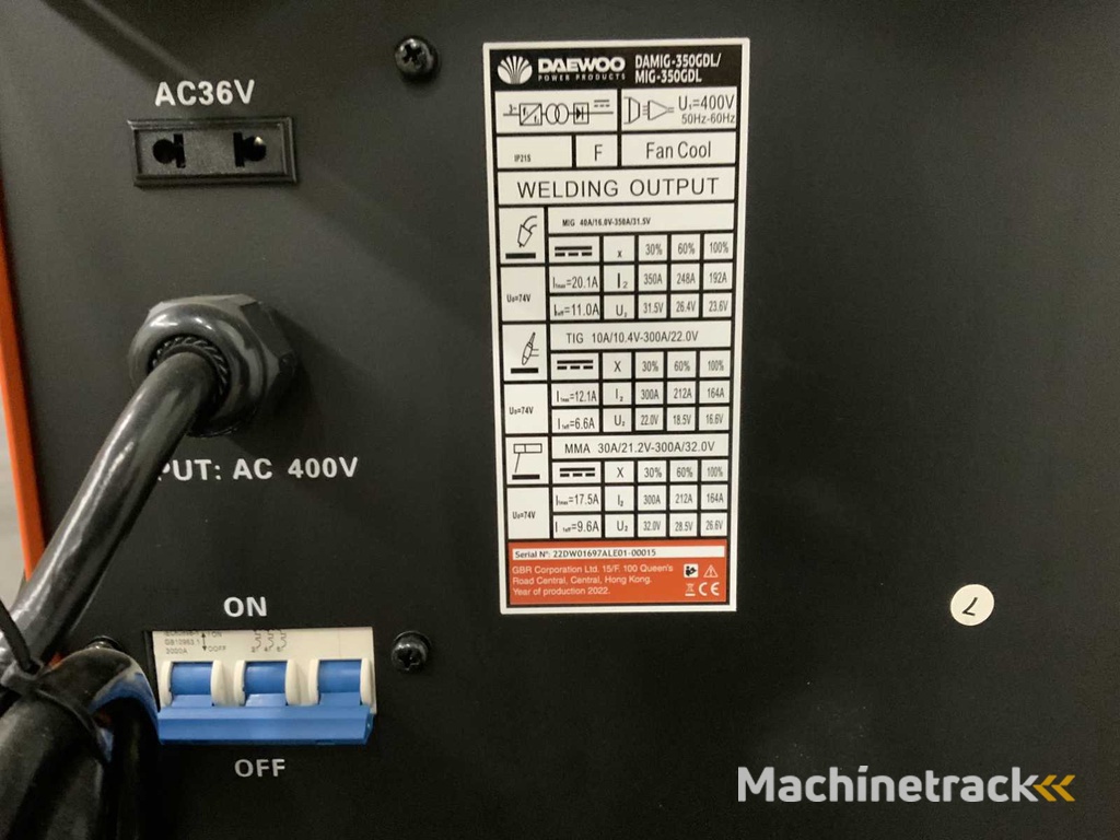 Daewoo - Damig-350GDL Las apparaat met cooler