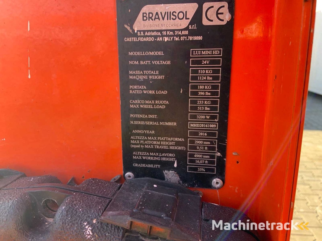 2016 Braviisol Leonardo LUI MINI HD Hoogwerker / personenlift