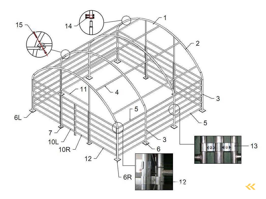 2025 - Easy-Going - (6x6x3,7 meter) - Tiergehege / Unterstand 6 Meter