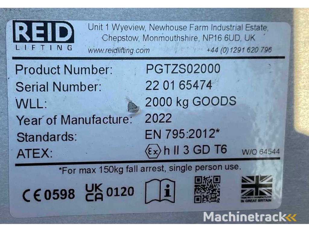 2014 Reid Lifting Limited Porta Gantry Aluminium-Portalkran