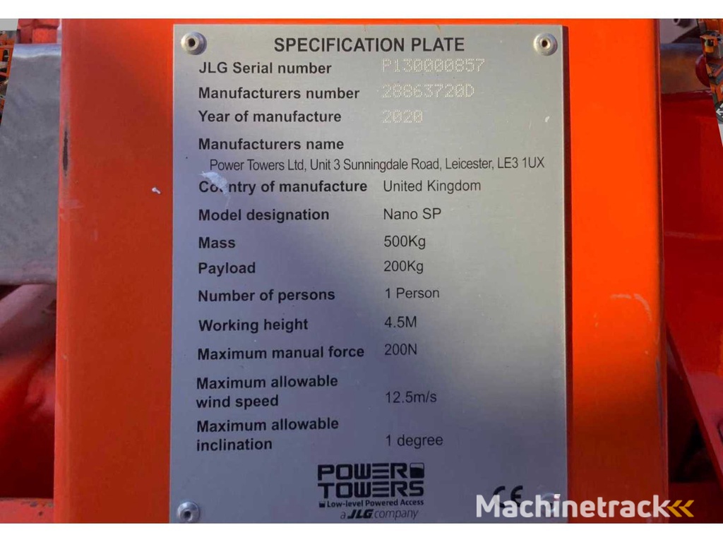 2020 JLG Power Towers Nano SP Personenaufzug