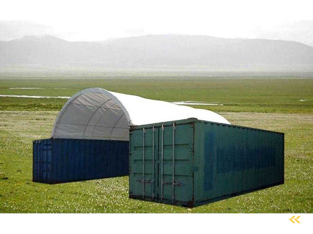 2025 - Easy-Going (6x12x2 Meter) - Unterstand Unterstand / Zelt zwischen 2 Containern C2040