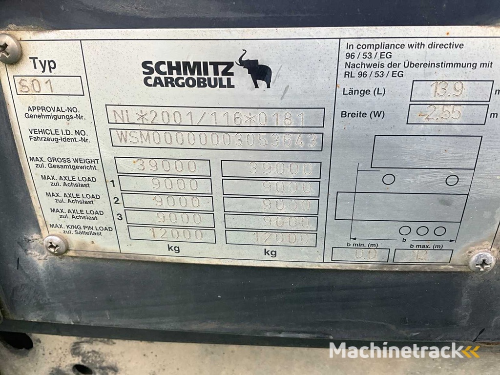 Schmitz - SCS Sliding tarpaulin trailer - Semi-trailer