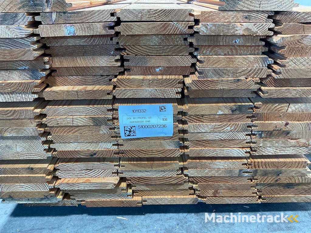 Douglasien-Blockhausprofil gehobelt 300x19,5x2,8 cm (108x)