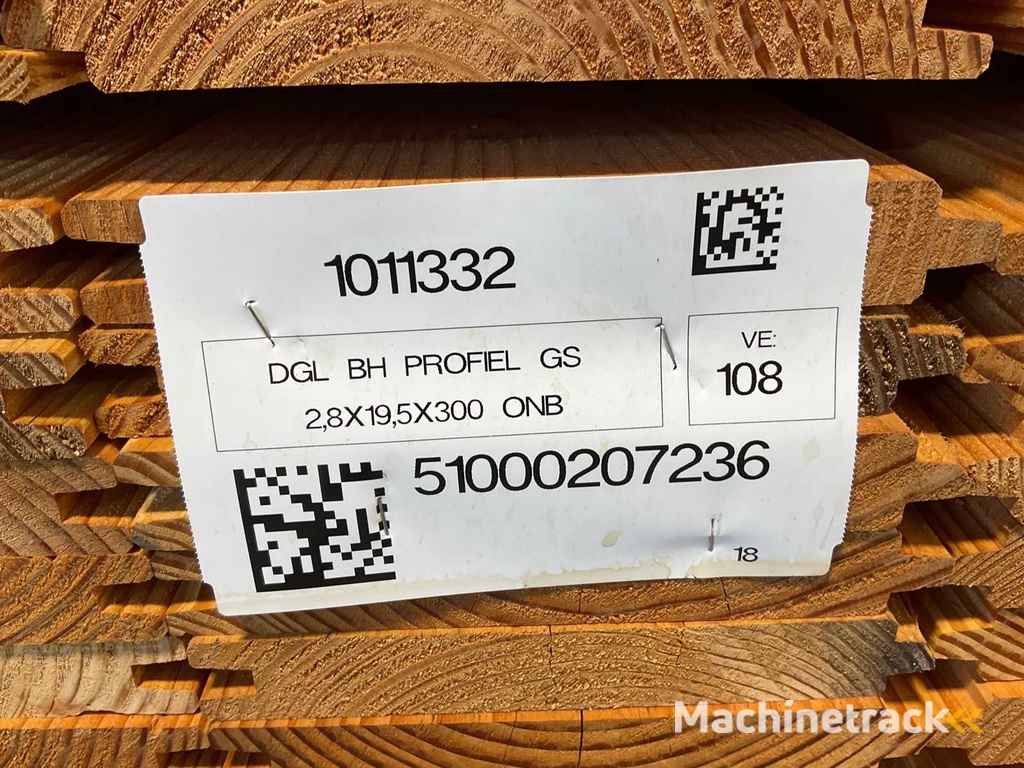 Douglasien-Blockhausprofil gehobelt 300x19,5x2,8 cm (108x)