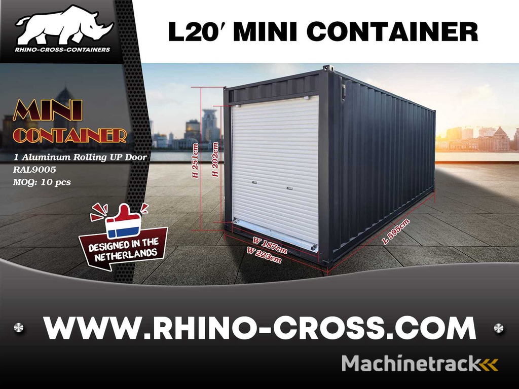 2025 Rhino-Cross-Containers 20ft Zeecontainer met roldeur