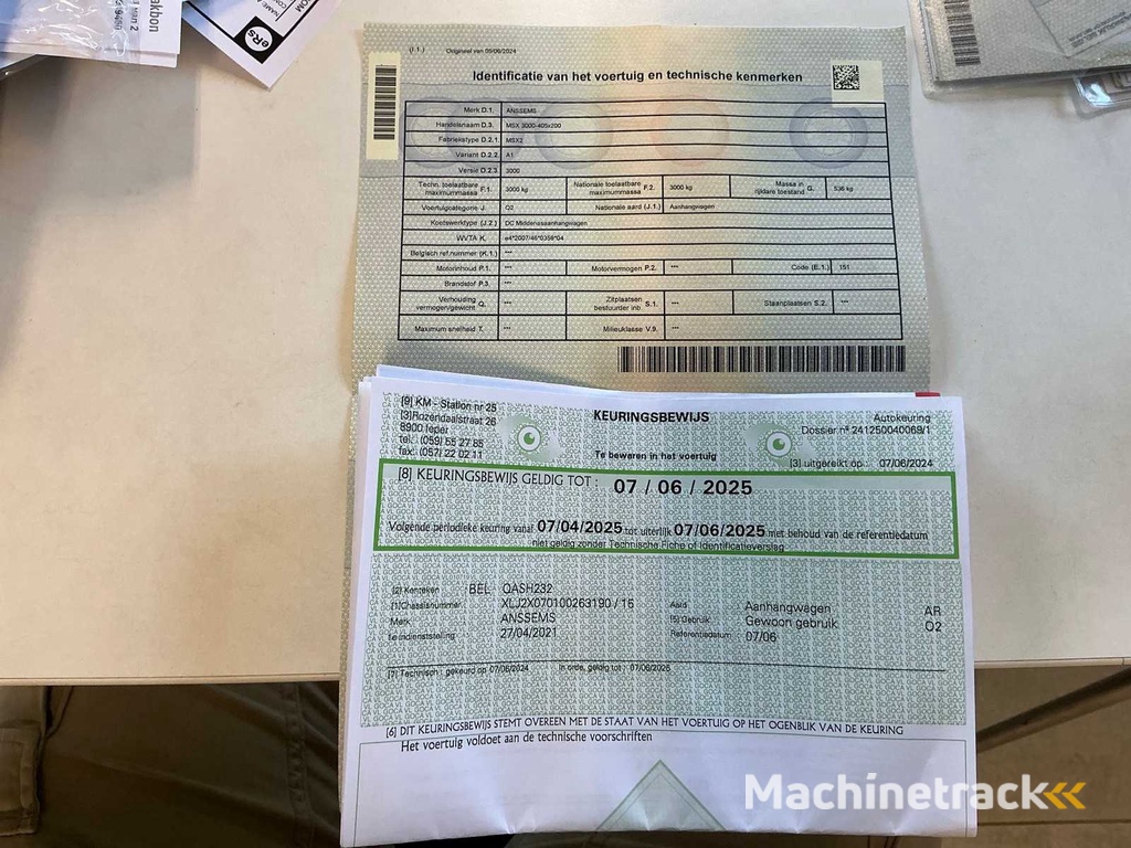 2021 Anssems MSX 3000-405x200 Car transport trailer