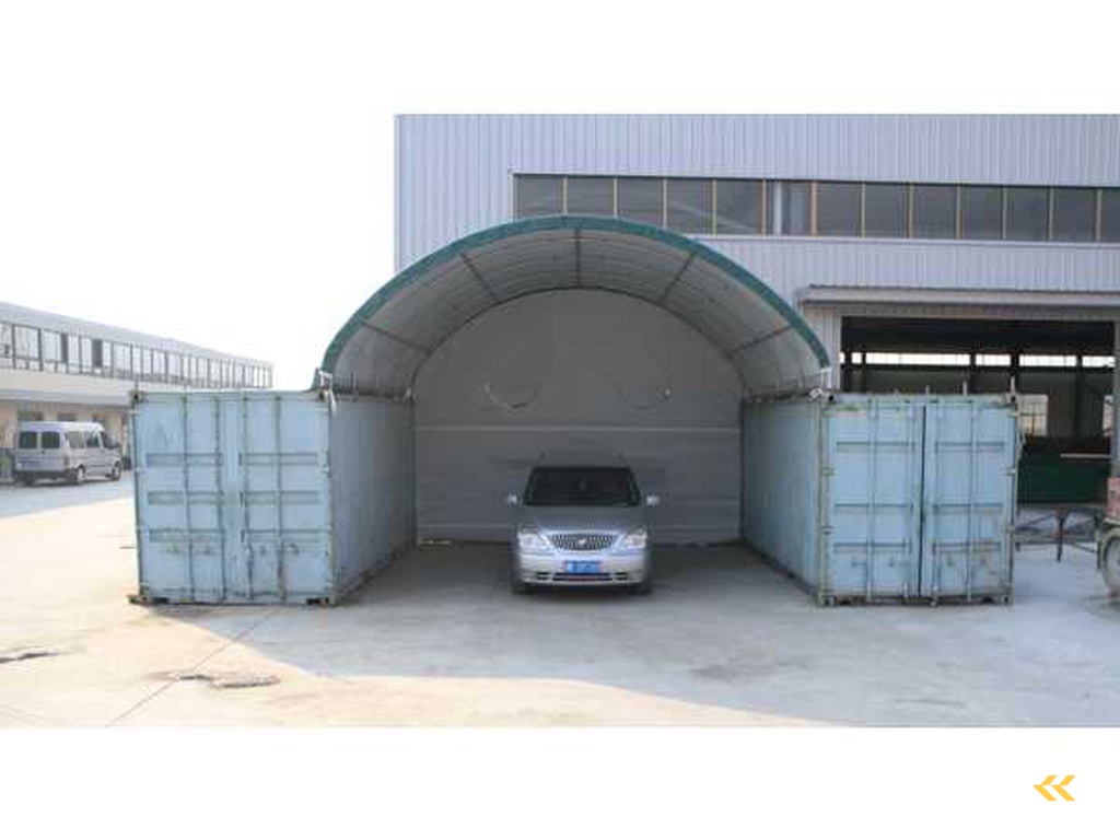 2024 Stahlworks 20ft 6x6 meter met eind zeil Shelter overkapping / tent tussen 2 containers