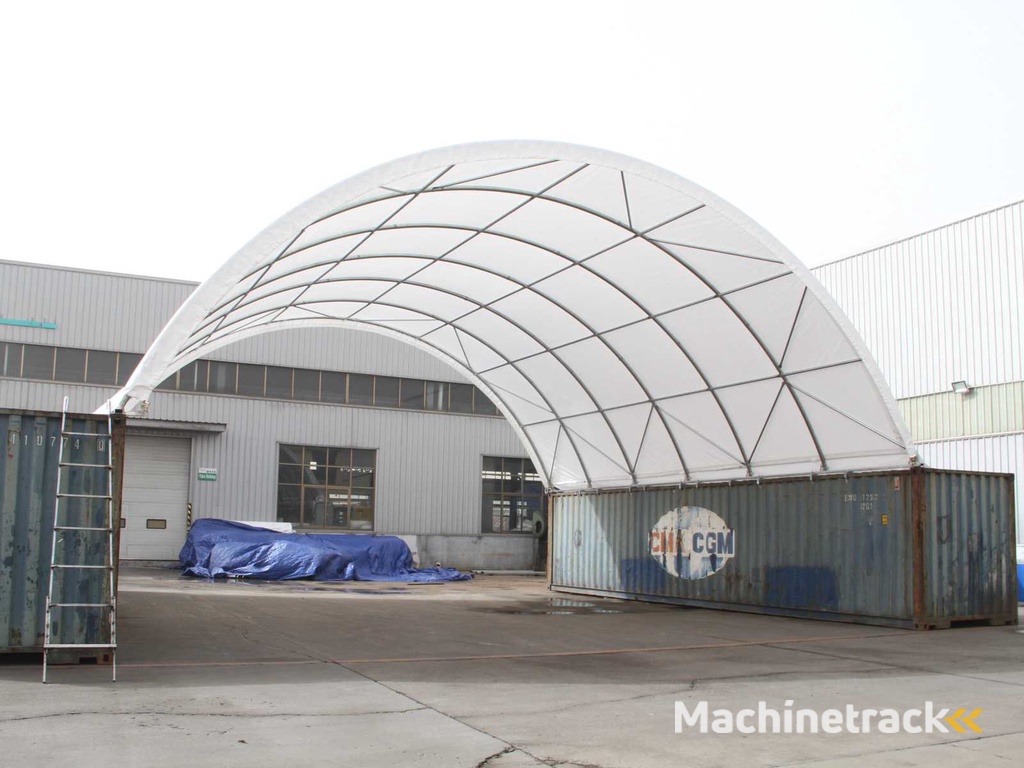 2025 Rhino-Cross-Shelter C4040 - 12x12x4,5 m Opslagtent / Opslagshelter tussen 2 containers