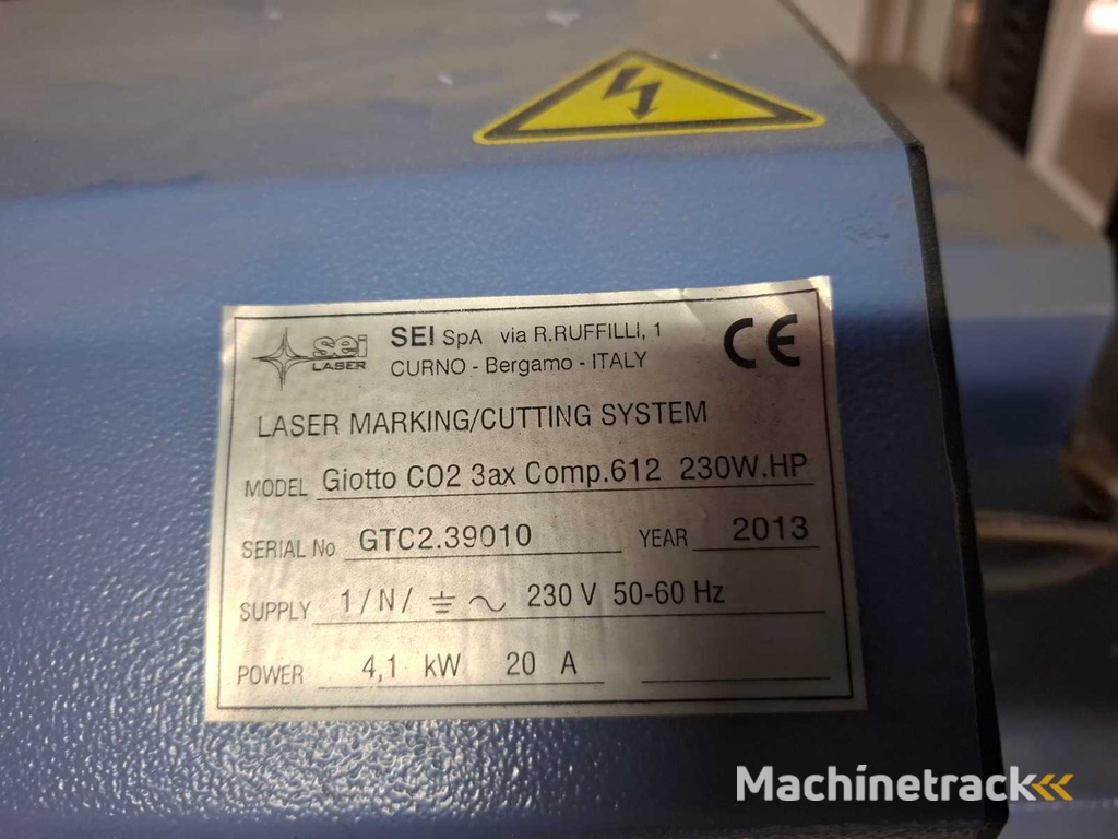 Sei - 2013 - Giotto Co2 3ax Comp. 612 230W. HP - Laser cutting machine