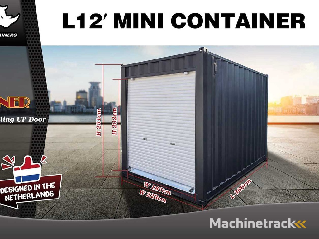 2025 Rhino-Cross-Containers 12ft Zeecontainer met roldeur