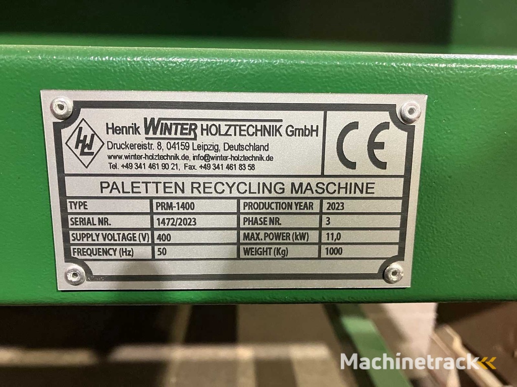 WINTER HOLZTECHNIK PRM-1400 pallets