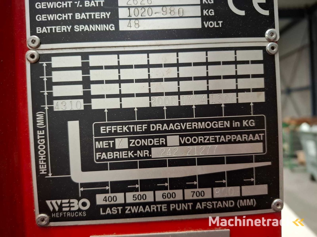 Webo Sichelschmidt - M1220S - Reach truck