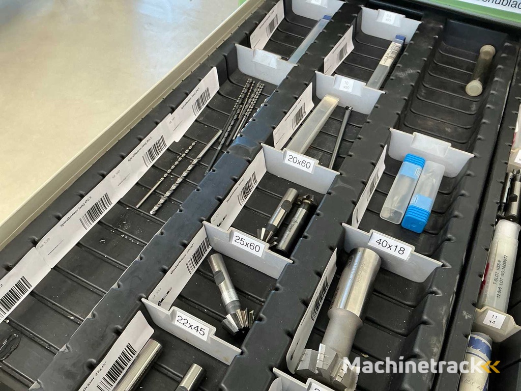 Workshop cabinet with machine tools and accessories