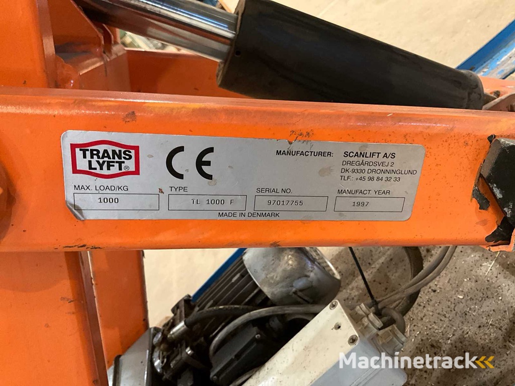 Translyft Hefplateau 130x100x110cm 1000kg