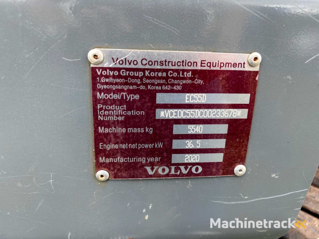 VOLVO EC55D Rupsgraafmachine