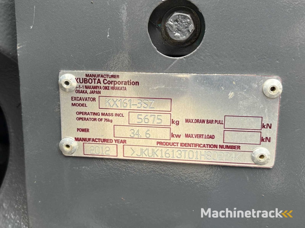 KUBOTA KX161-3SZ Midi graafmachine