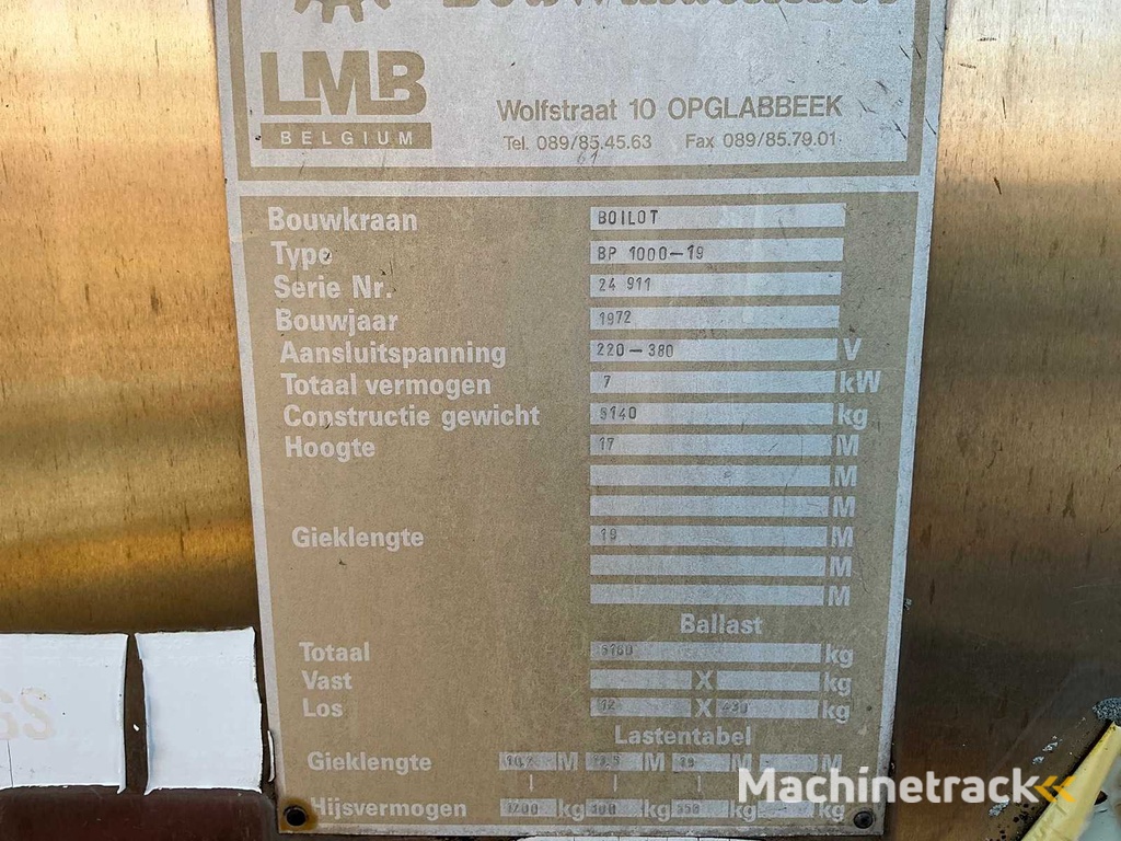 LMB Boilot BP 1000-19 Torenkraan