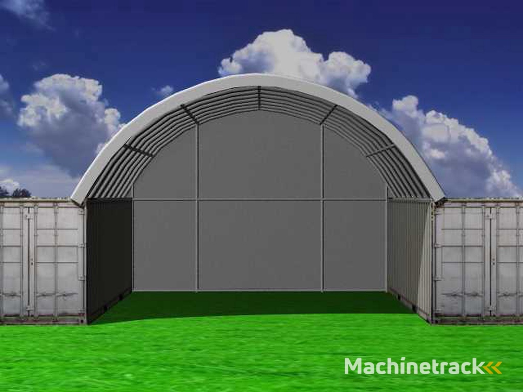 Greenland - overkapping tussen 2 containers - / container tent met achterwand 40ft