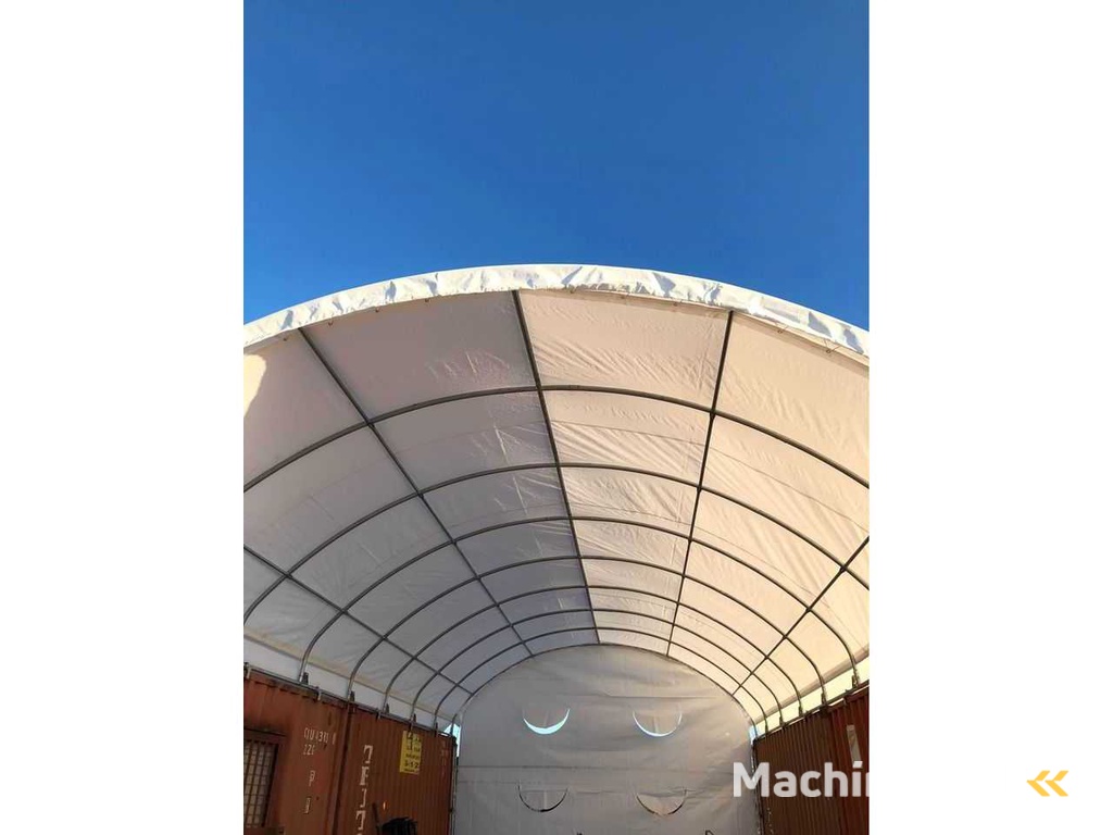 Greenland - overkapping tussen 2 containers - / container tent met achterwand 40ft