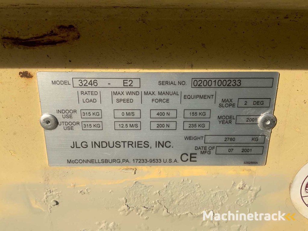 2001 JLG 3246-E2 Schaarhoogwerker