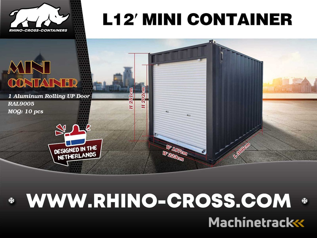 2025 Rhino-Cross-Containers 12ft Zeecontainer met roldeur