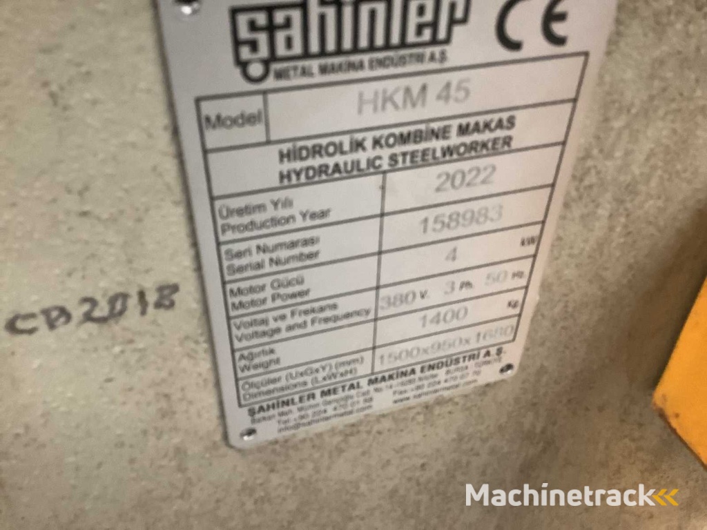 Sahinler - 2022 - Hkm 45 - Pons- en knipmachine
