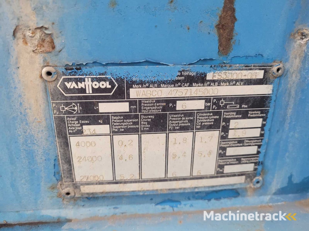 1999 Van hool 30ft/20ft Oplegger