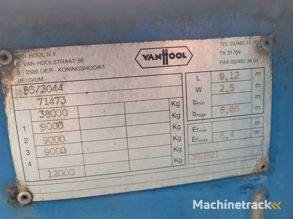 1999 Van hool 30ft/20ft Oplegger