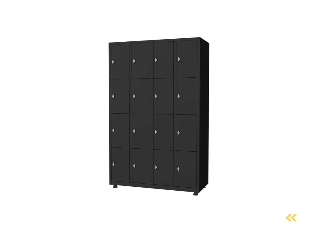 Povag LKP-343 Locker - 4 delig - 16 deurs - 1800x1170x500 mm